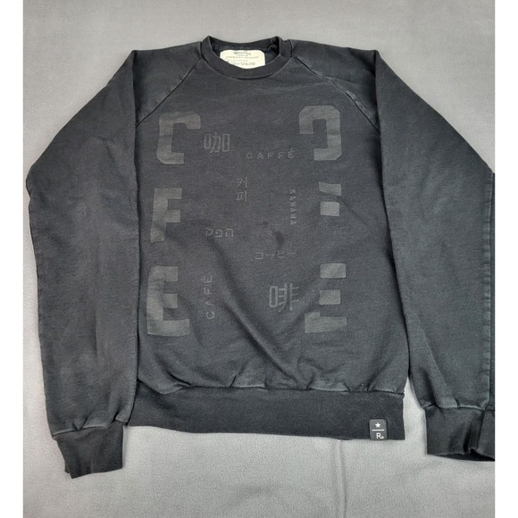 Starbucks Tops - Starbucks Reserve‎ Coffee Sweatshirt Womens XS Black Crew Neck Foreign Spellout